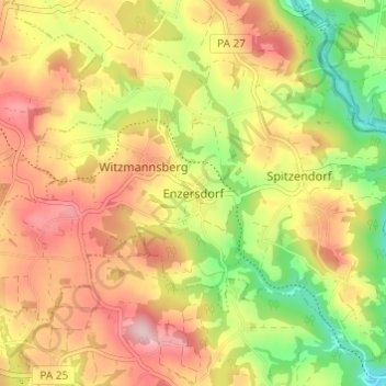 Carte topographique Enzersdorf, altitude, relief