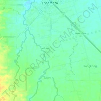 Carte topographique Villamor, altitude, relief