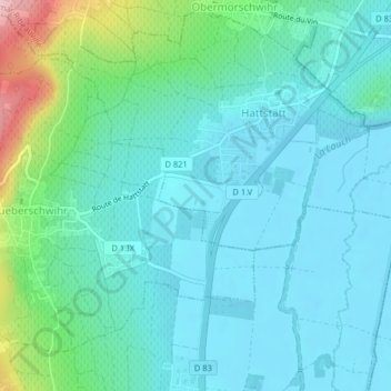 Carte topographique Hartz, altitude, relief