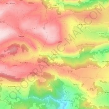 Carte topographique Lambre, altitude, relief