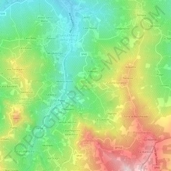 Carte topographique Soriasco, altitude, relief