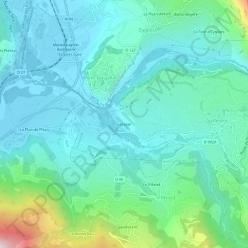 Carte topographique Gaboyer, altitude, relief