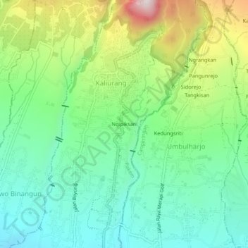 Carte topographique Ngipiksari, altitude, relief