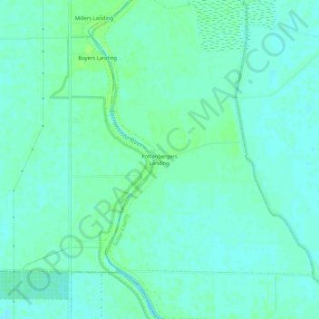 Carte topographique Poffenbergers Landing, altitude, relief