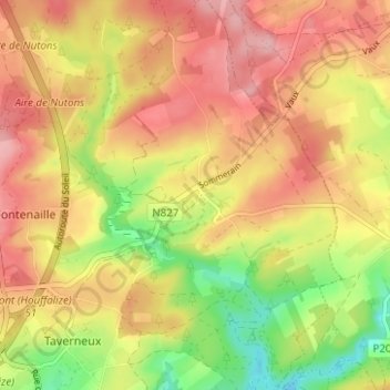 Carte topographique Sommerain, altitude, relief