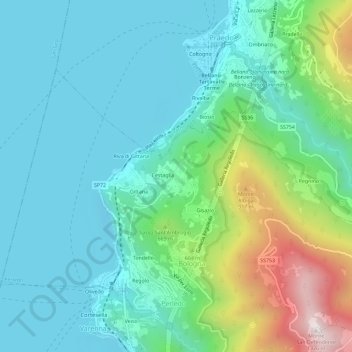 Carte topographique Regoledo, altitude, relief