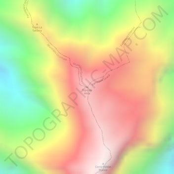 Carte topographique Topo de Aroa, altitude, relief