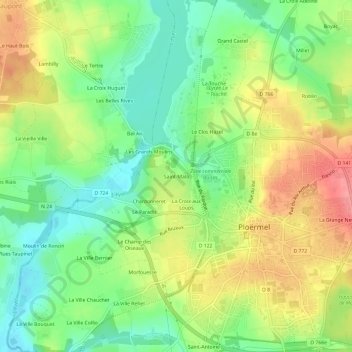 Carte topographique Saint-Malo, altitude, relief