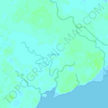 Carte topographique Ladongi, altitude, relief