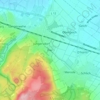 Carte topographique Pier, altitude, relief