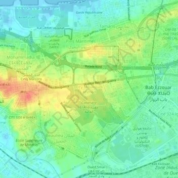 Carte topographique City Moukoudi Ahmed, altitude, relief