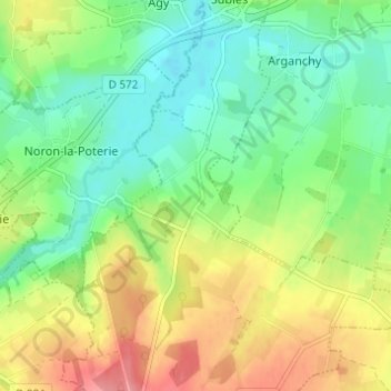 Carte topographique Le Bas Mougard, altitude, relief