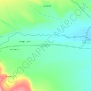 Carte topographique Lecheria, altitude, relief