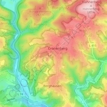Carte topographique Unterkirchen, altitude, relief