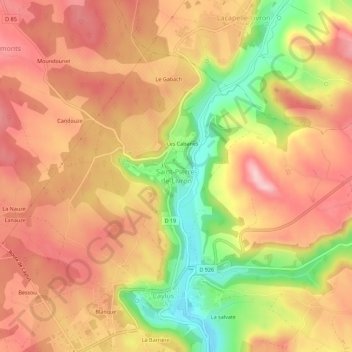 Carte topographique Saint-Pierre-de-Livron, altitude, relief