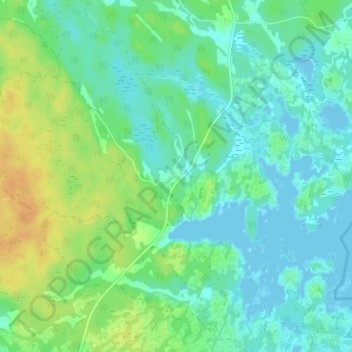 Carte topographique Kråkemåla, altitude, relief
