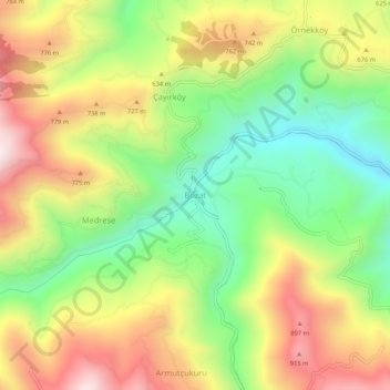 Carte topographique Bozat, altitude, relief