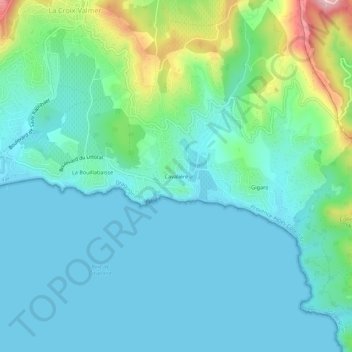 Carte topographique Cavalière, altitude, relief