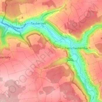 Carte topographique Burgstall, altitude, relief
