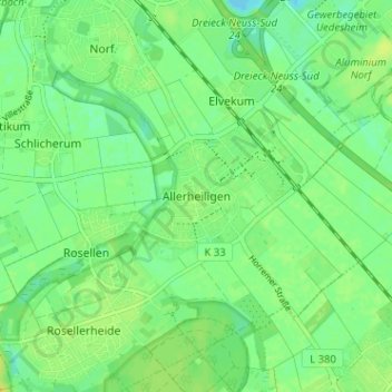 Carte topographique Allerheiligen, altitude, relief