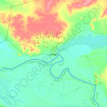 Carte topographique Kaédi, altitude, relief