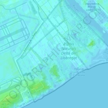 Carte topographique la Ricarda, altitude, relief