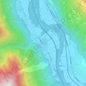 Carte topographique Preonzo, altitude, relief