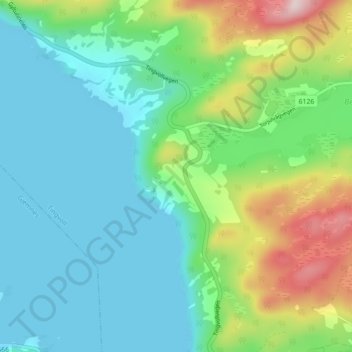 Carte topographique Bergem, altitude, relief