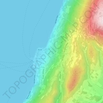 Carte topographique Coi, altitude, relief