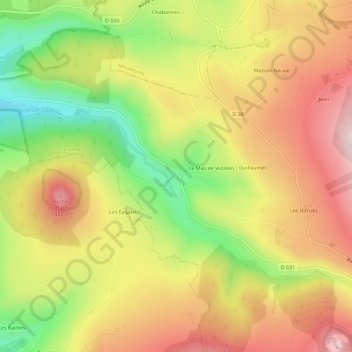 Carte topographique La Vacheresse, altitude, relief