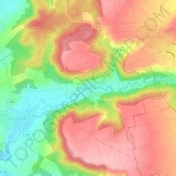 Carte topographique Rotenzimmern, altitude, relief