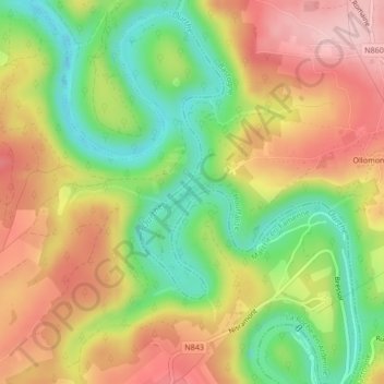 Carte topographique Le Herou, altitude, relief