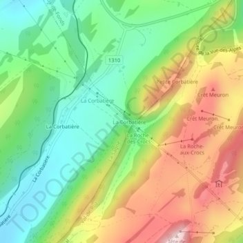 Carte topographique La Scie de la Roche, altitude, relief