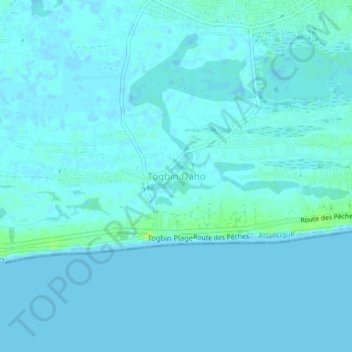 Carte topographique Togbin Daho, altitude, relief