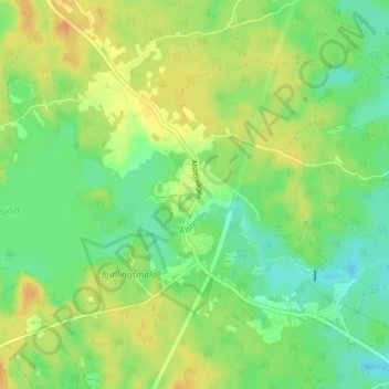 Carte topographique Alsterbro, altitude, relief