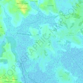Carte topographique Mayun, altitude, relief