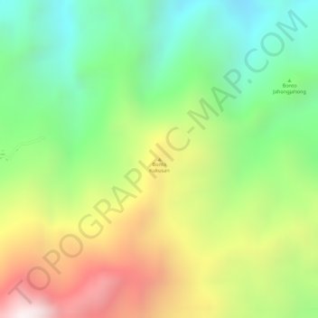 Carte topographique Bonto Kukusan, altitude, relief