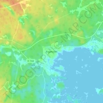 Carte topographique Figeholm, altitude, relief
