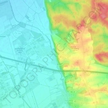 Carte topographique Derching, altitude, relief
