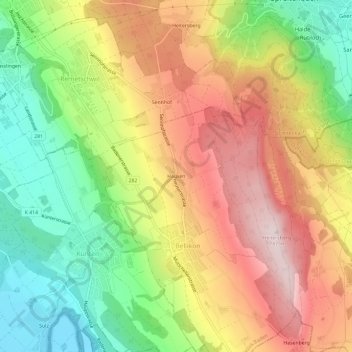 Carte topographique Hausen, altitude, relief