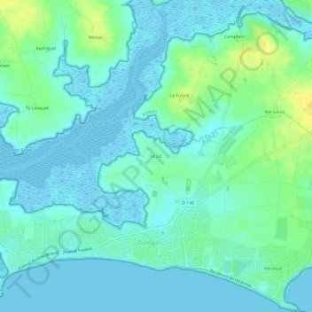 Carte topographique Le Lic, altitude, relief