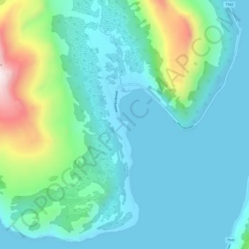 Carte topographique Akkarvik, altitude, relief