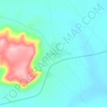 Carte topographique Bandafassi, altitude, relief