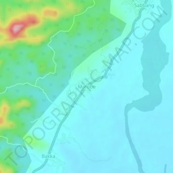 Carte topographique Marobo, altitude, relief