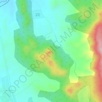 Carte topographique Piedra Gorda, altitude, relief