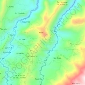 Carte topographique El Altar, altitude, relief