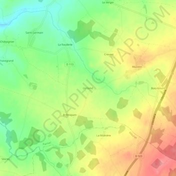 Carte topographique Le Gond, altitude, relief