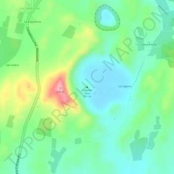 Carte topographique Laguna Seca, altitude, relief