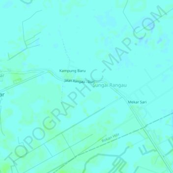 Carte topographique Rantau Kopar, altitude, relief