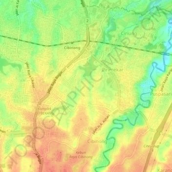 Carte topographique Cirimekar, altitude, relief